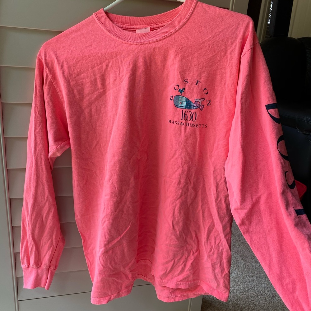 Pink Boston Longsleeve- Vineyard Vines style